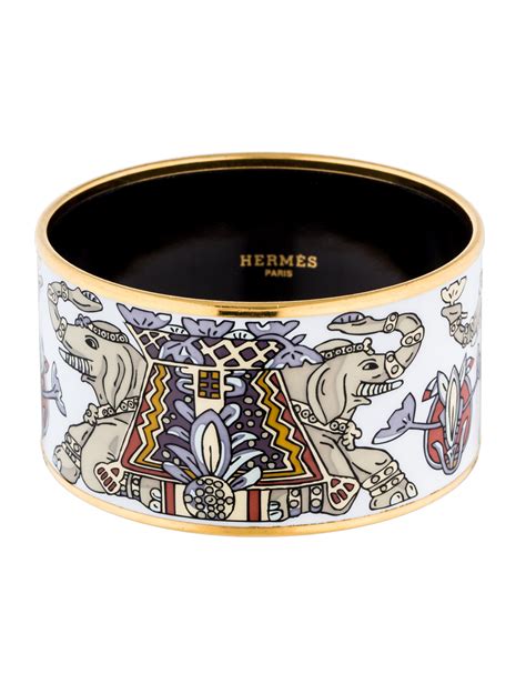 hermes black and silver bangle|hermes wide enamel bangle.